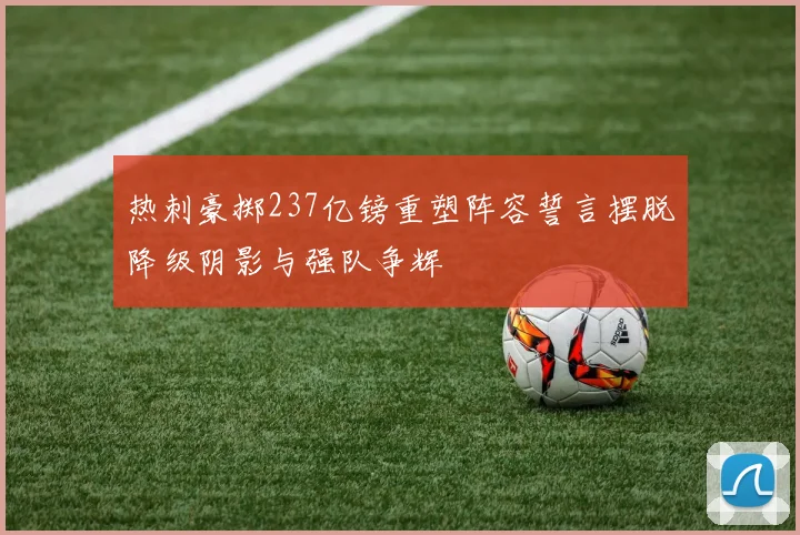 热刺豪掷237亿镑重塑阵容誓言摆脱降级阴影与强队争辉